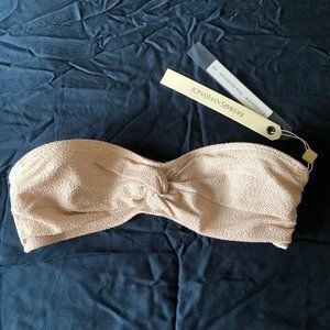 Jonathan Simkhai Textured Cream Bikini Top